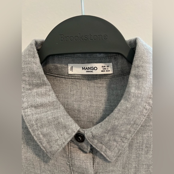 Mango Shirt dress in gray. Size 2/xs.Worn once. Perfect for fall season. - Picture 3 of 6